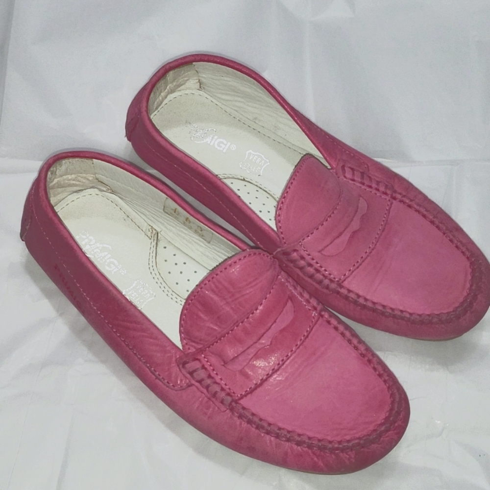 Primigi Fuchsia pink leather loafers Slip on Girls Youth size 2.5 EU size 34 New - Picture 5 of 13